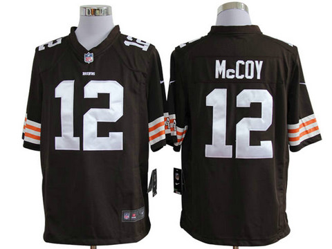 North NFL Cleveland Browns 12 Colt Mccoy Brown Nike Game Jerseys